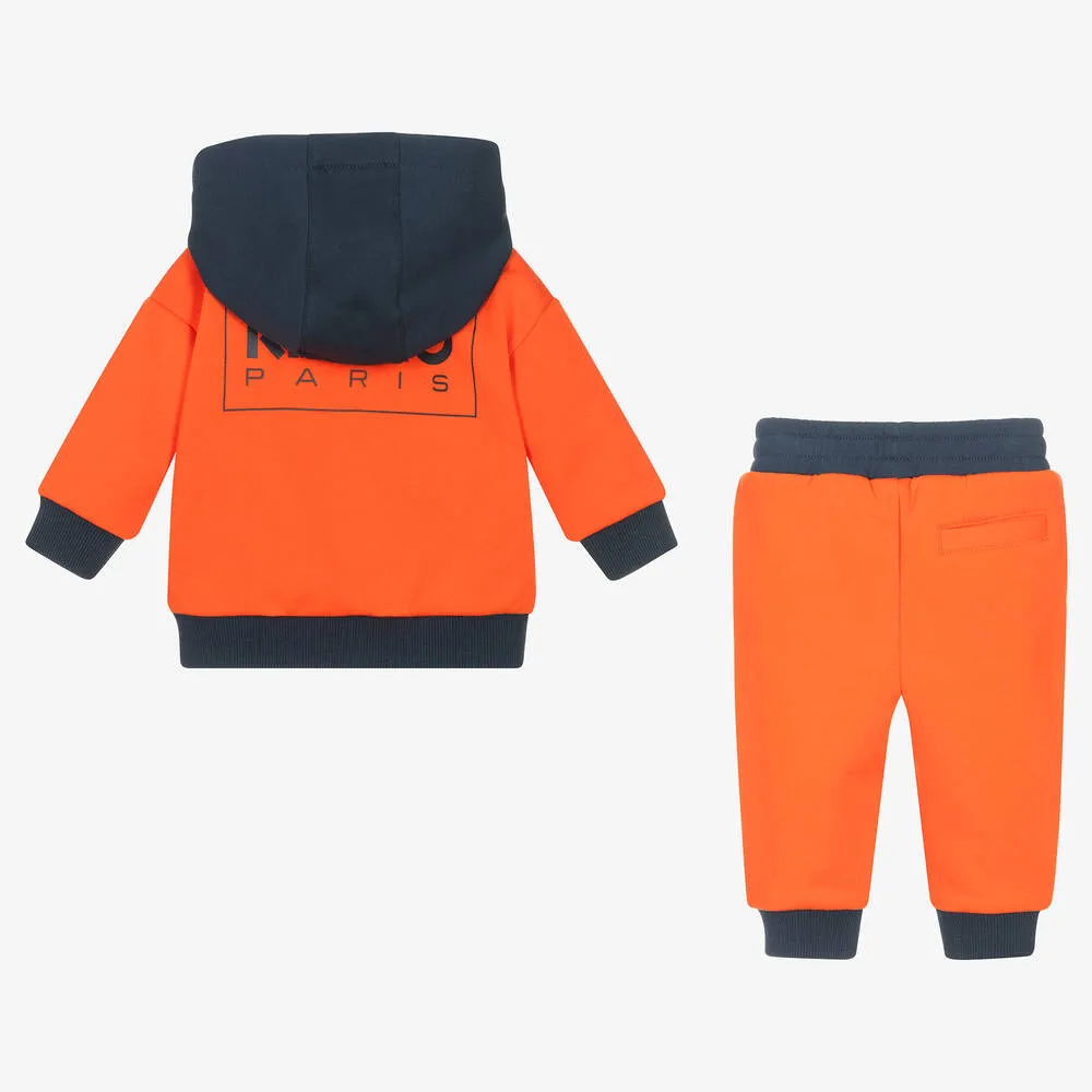 Orange Cotton Boys Tracksuit