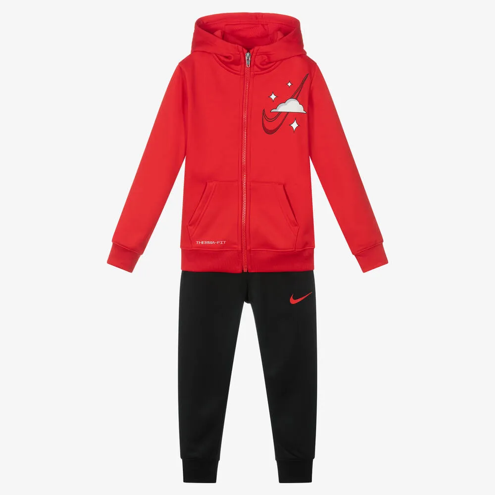 Boys Red & Black Tracksuit