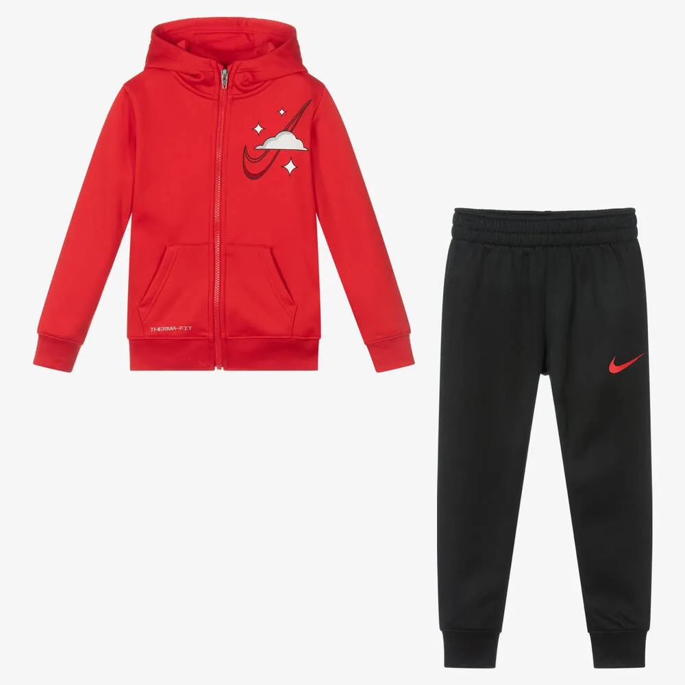 Boys Red & Black Tracksuit