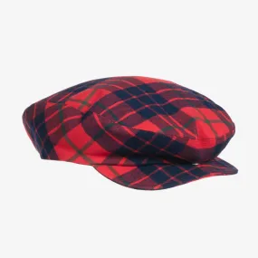 Boys Red Tartan Flat Cap