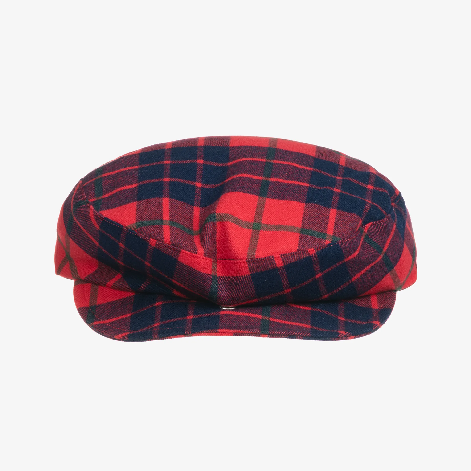 Boys Red Tartan Flat Cap