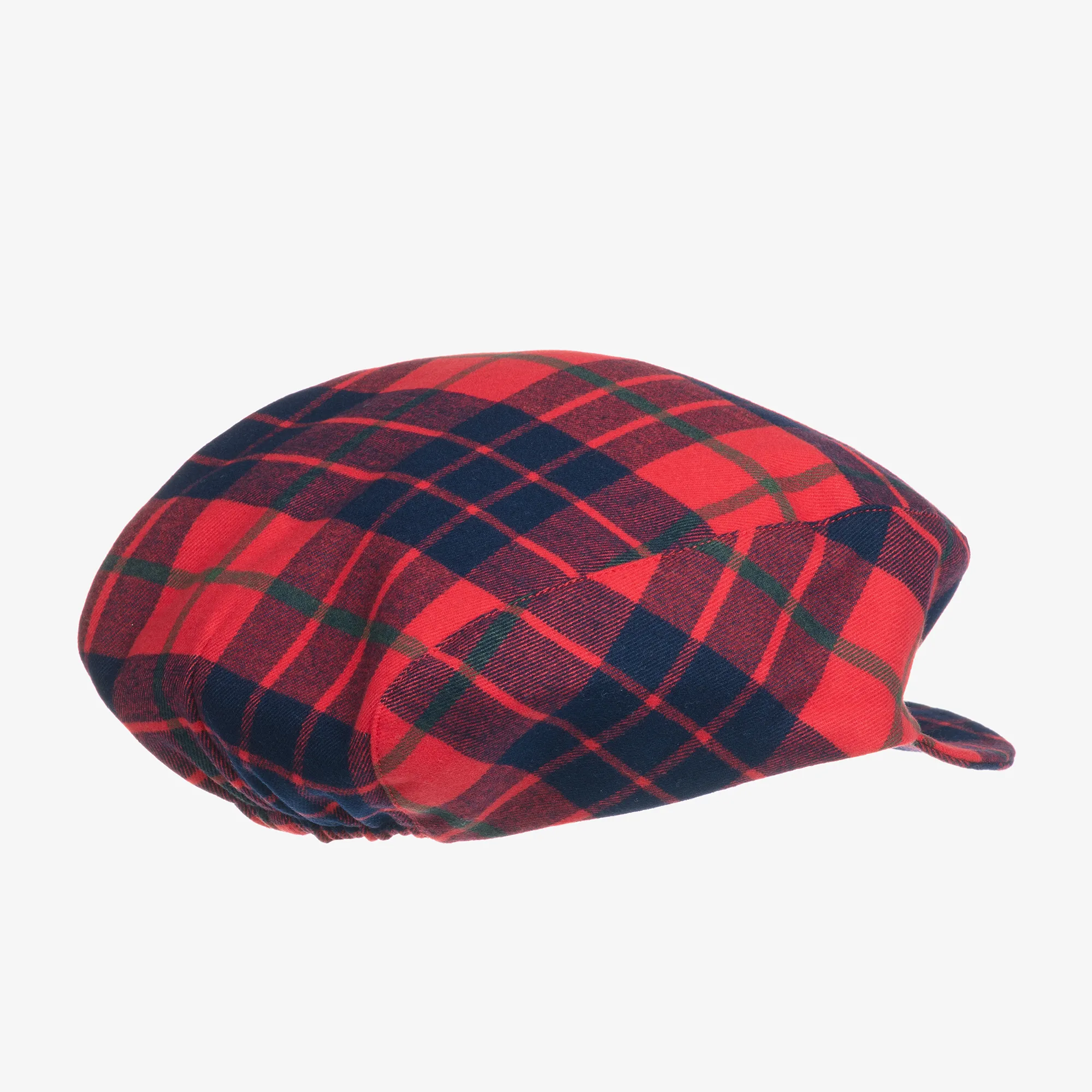 Boys Red Tartan Flat Cap