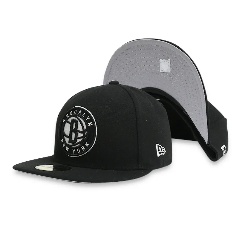 Brooklyn Nets Men's Black Fitted Cap