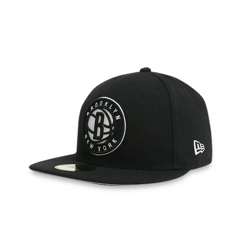 Brooklyn Nets Men's Black Fitted Cap