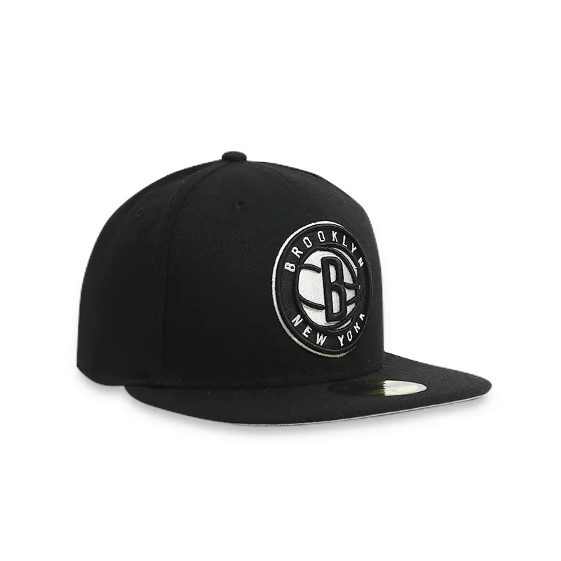 Brooklyn Nets Men's Black Fitted Cap