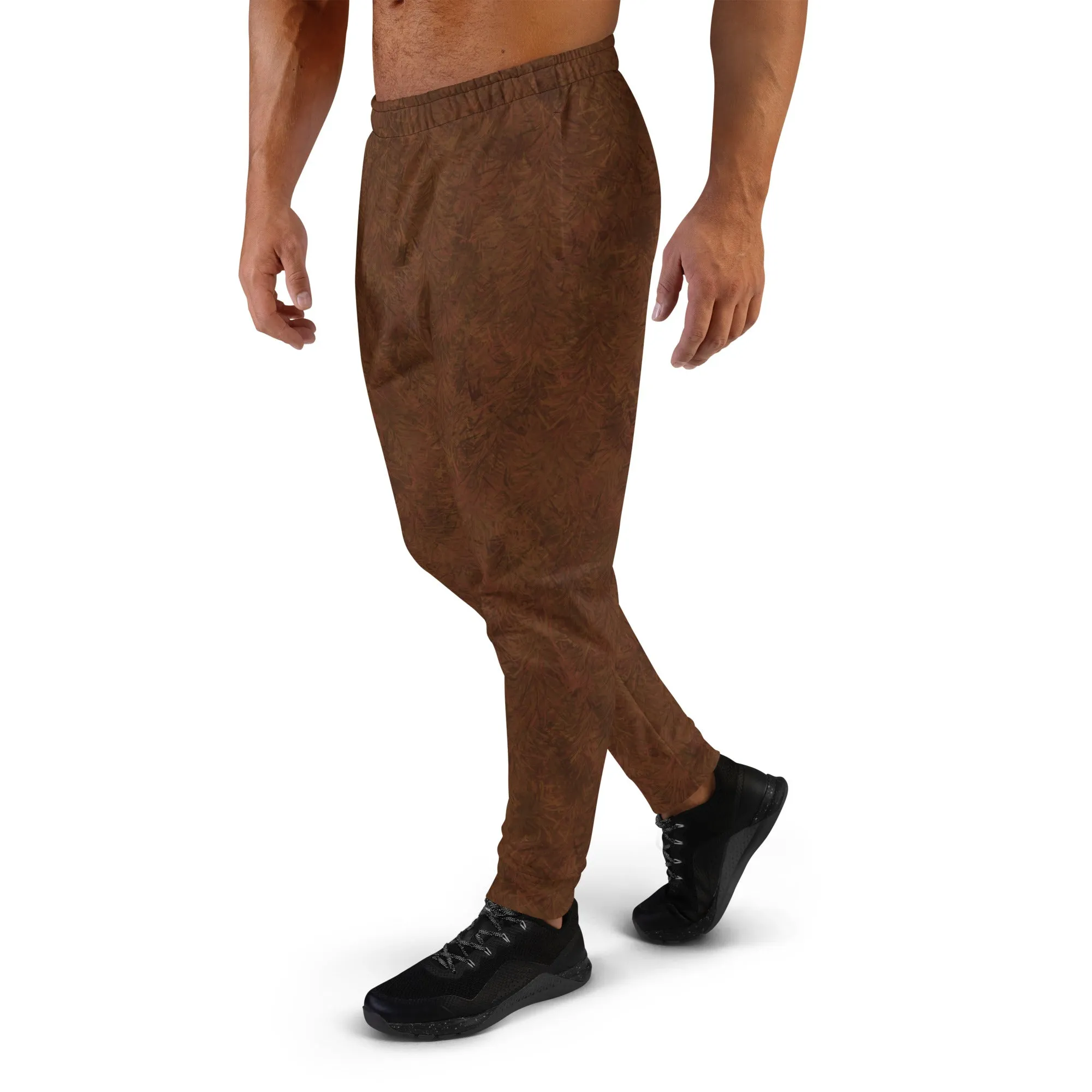 Brown Fur Print Men's Slim Fit Joggers