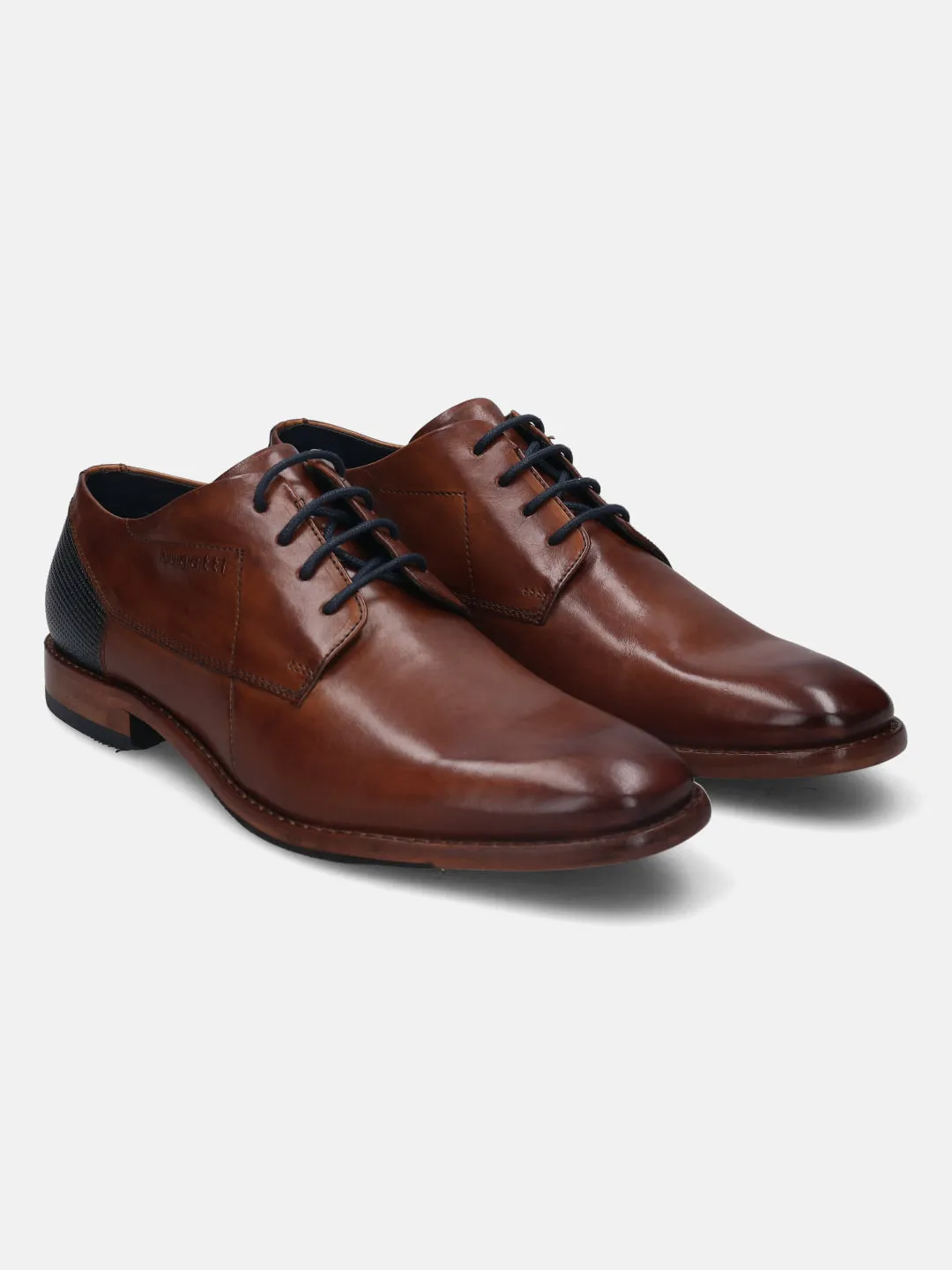 bugatti Cognac Premium Leather Derby Shoes