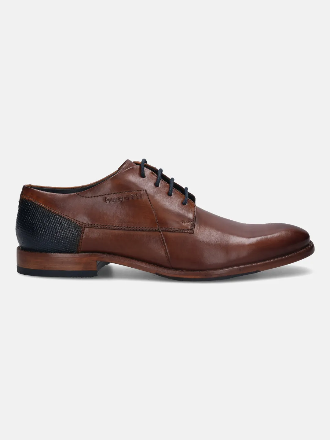 bugatti Cognac Premium Leather Derby Shoes