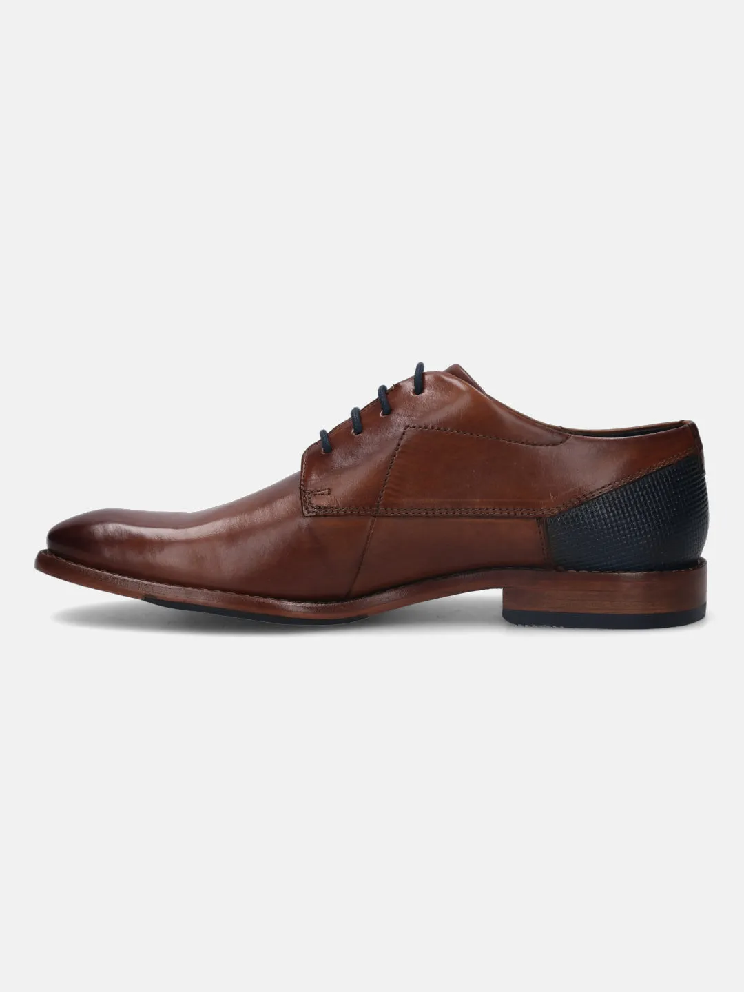 bugatti Cognac Premium Leather Derby Shoes