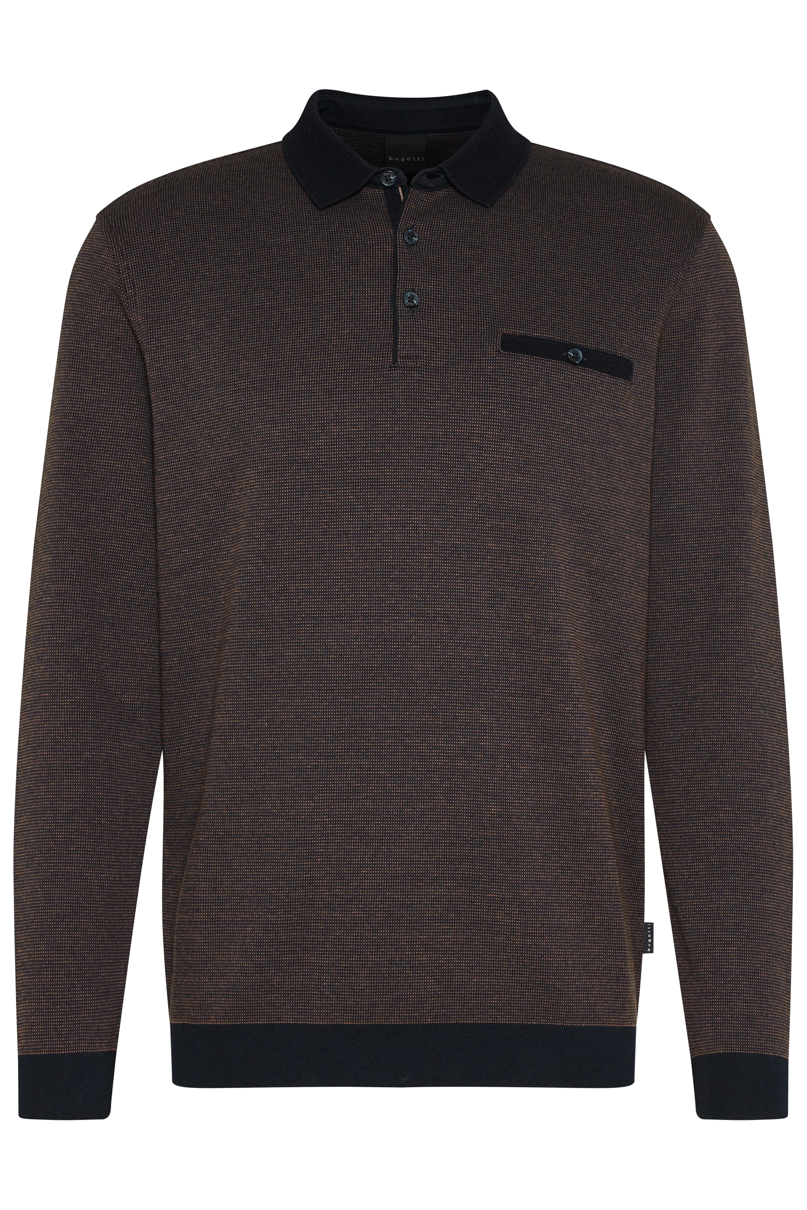 Bugatti LS Knit Polo Brown