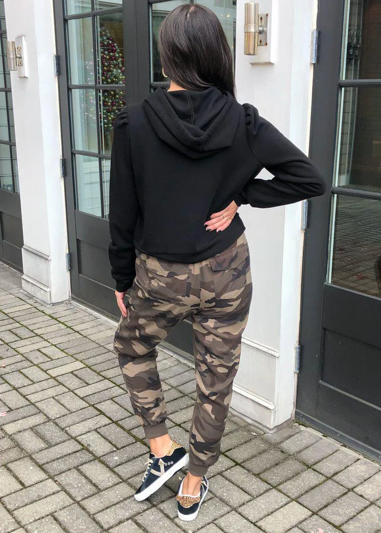 Campbell Camo Tie Waist Joggers -***FINAL SALE***