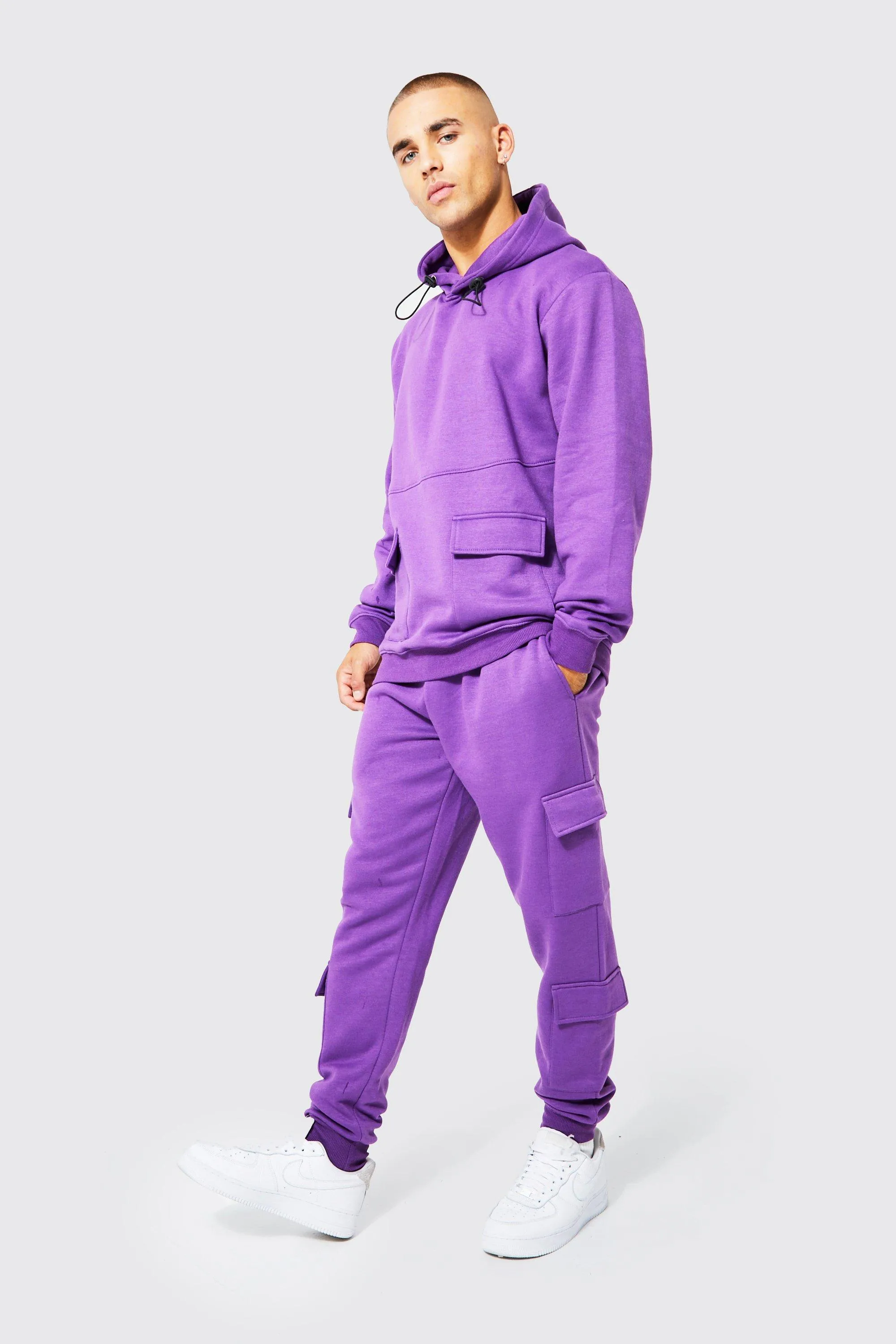 Cargo Hooded Tracksuit With Bungee Drawcords 