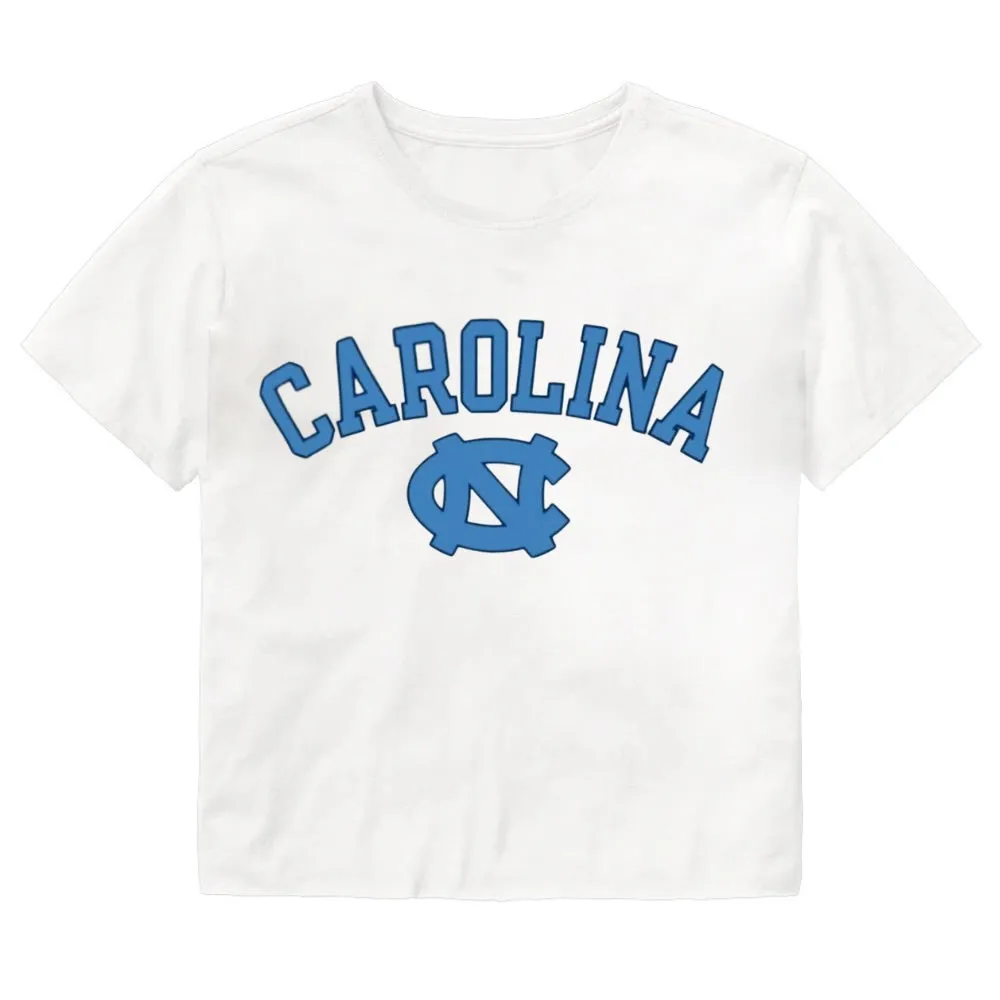 Carolina Tar Heels Basic Crop Top in White Cropped T-Shirt