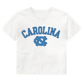 Carolina Tar Heels Basic Crop Top in White Cropped T-Shirt