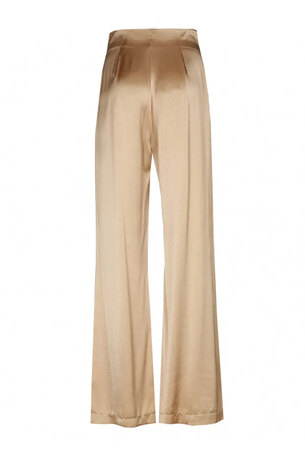 Caroline Biss LOOSE SHINY HIGH WAIST WIDE TROUSERS