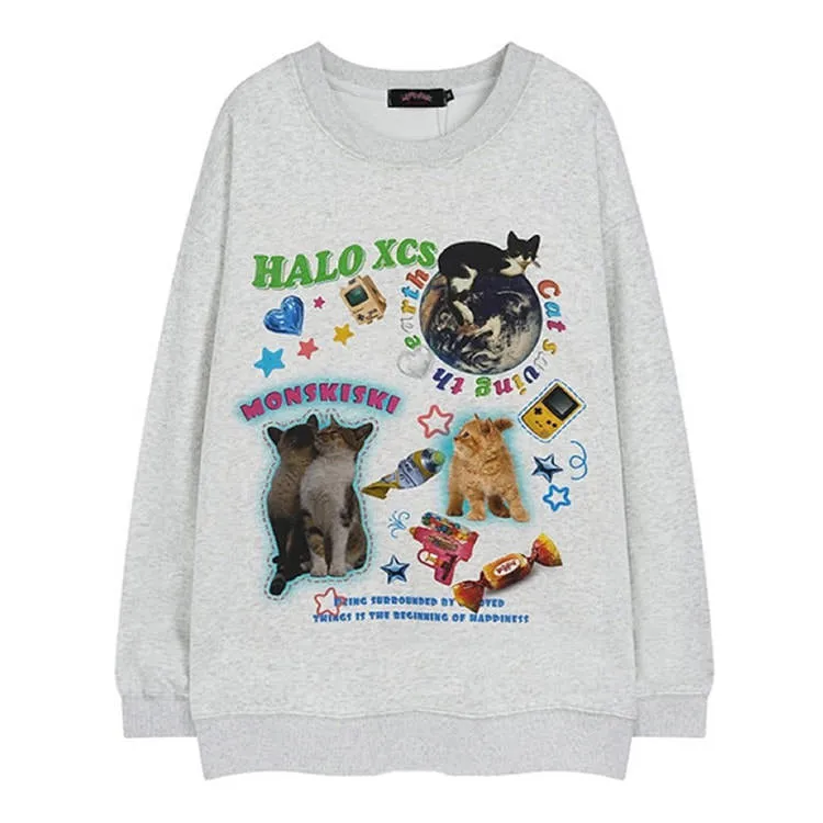 Cat Planet Graphic Sweatshirt