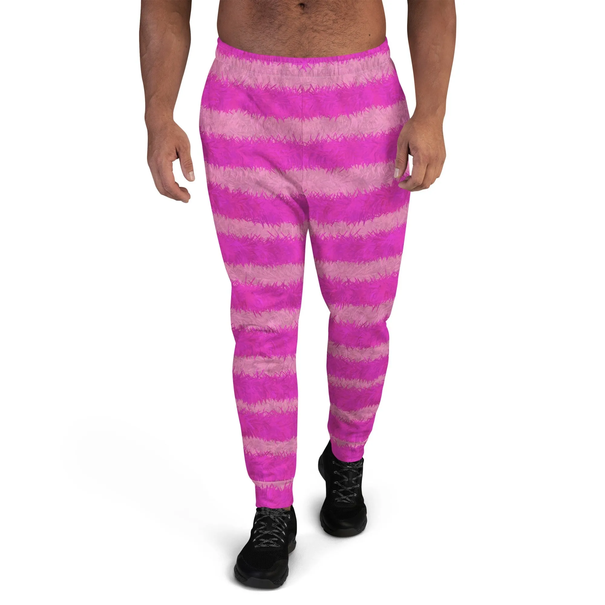 Cheshire Cat Inspired Fur Print Men's Slim Fit Joggers