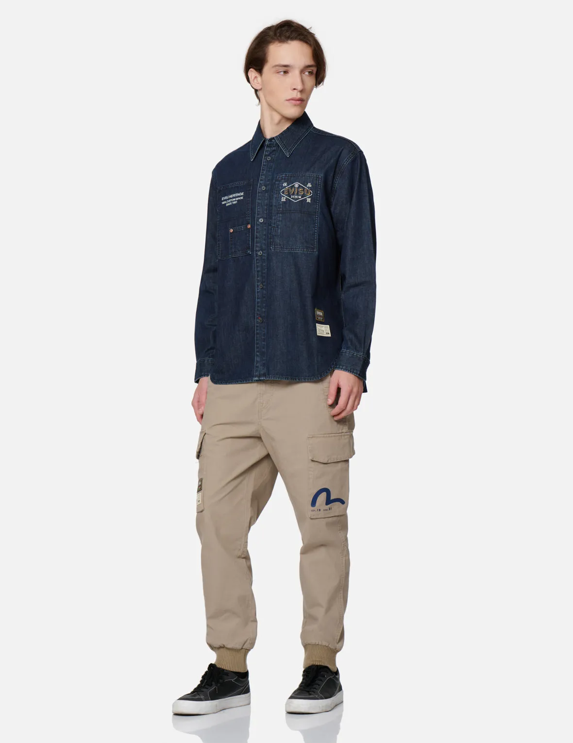 Classic Daicock Print Denim Shirt