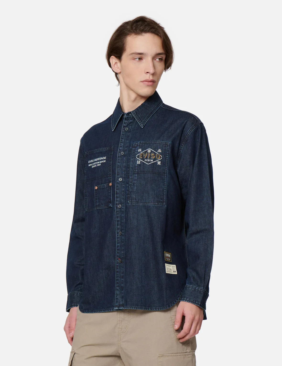 Classic Daicock Print Denim Shirt