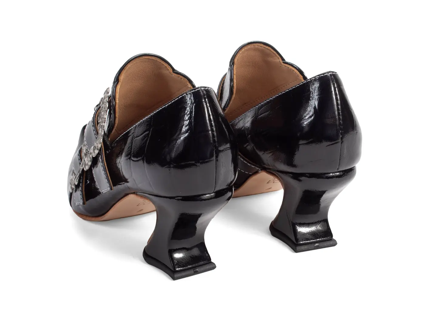 Classy Strozzi Buckled Loafer Heels