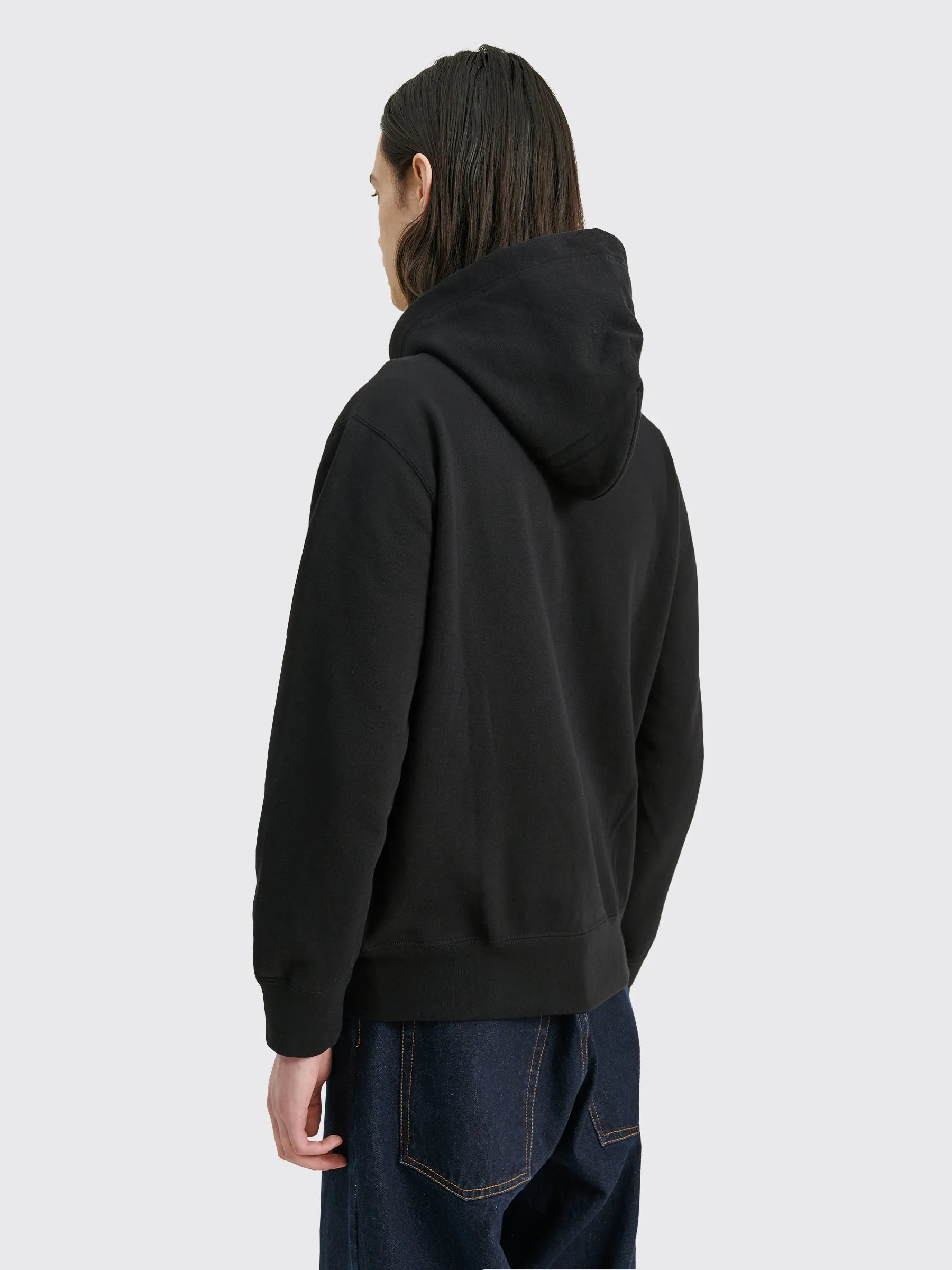 Comme des Garçons Play Double Heart Hooded Zip Sweatshirt Black