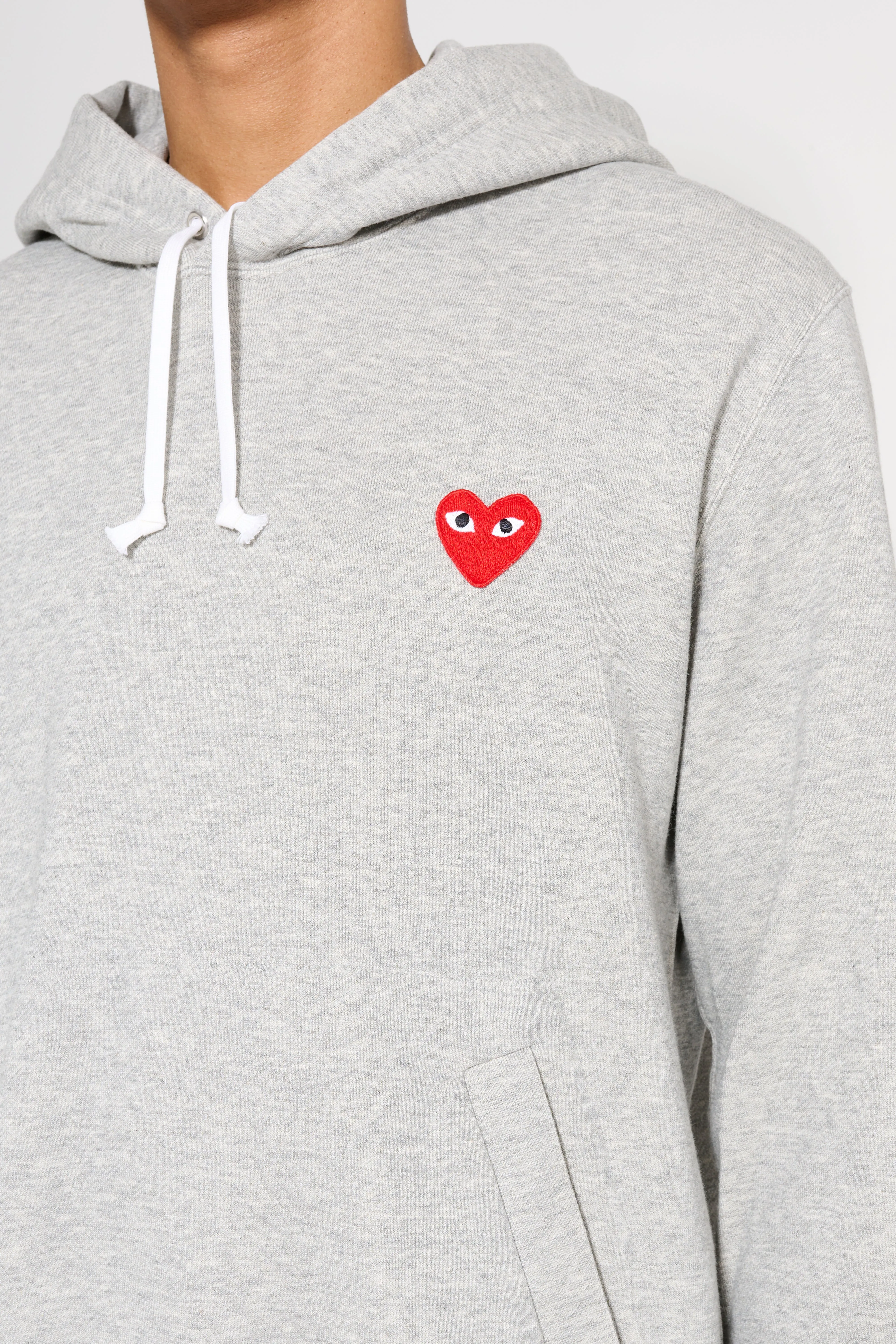 Comme des Garçons Play Small Heart Hooded Sweatshirt Grey