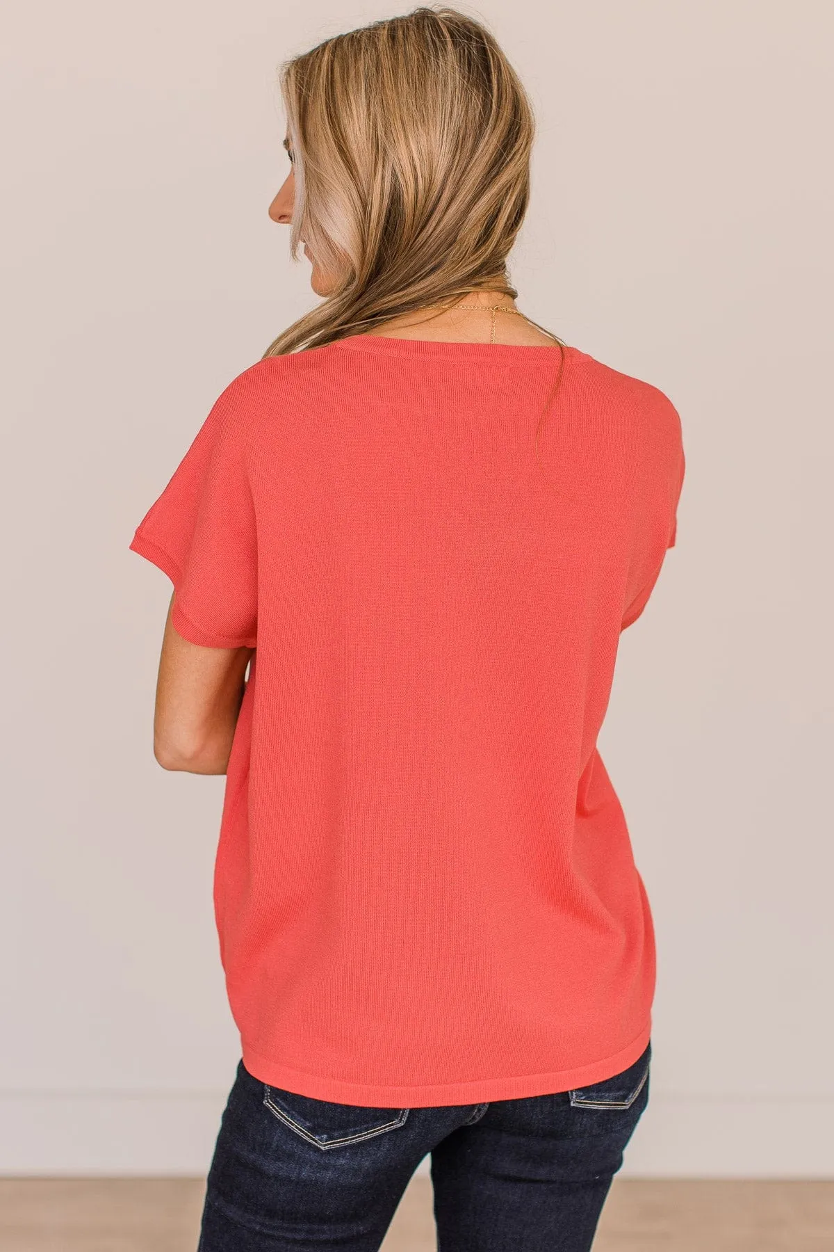 Coral Knit Top - On Your Mind