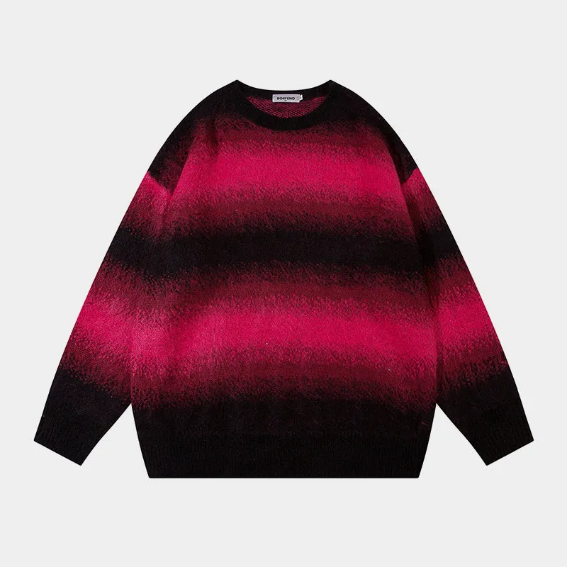 Cosmic Blaze | Gradient Striped Knit Jumper