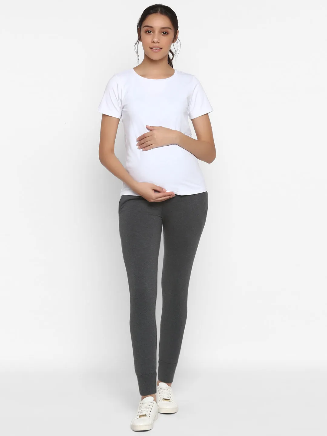 Cotton 2-Piece Maternity Tee &  Joggers Set