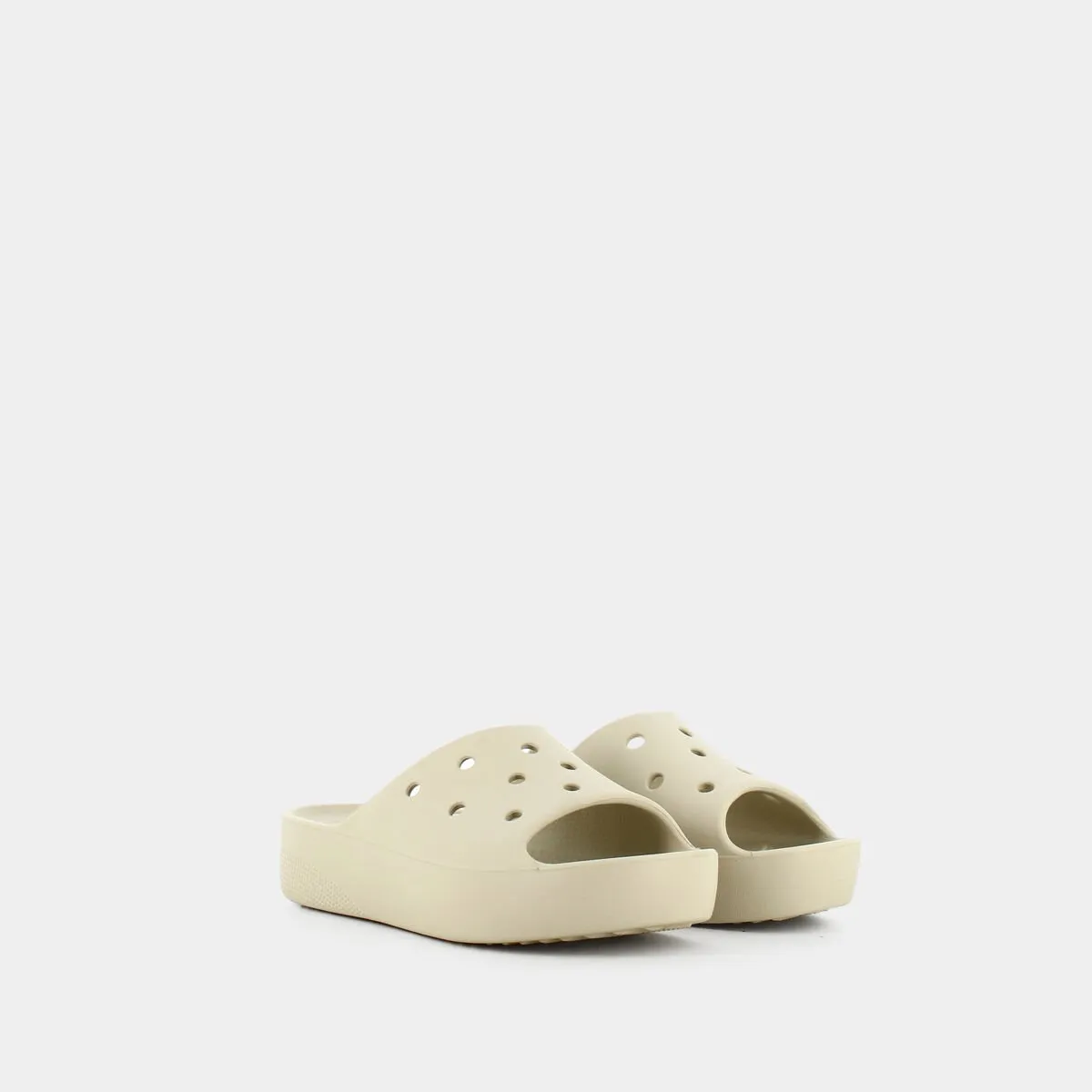 CR.208180 Classic Platform Slide White Bone Sandals