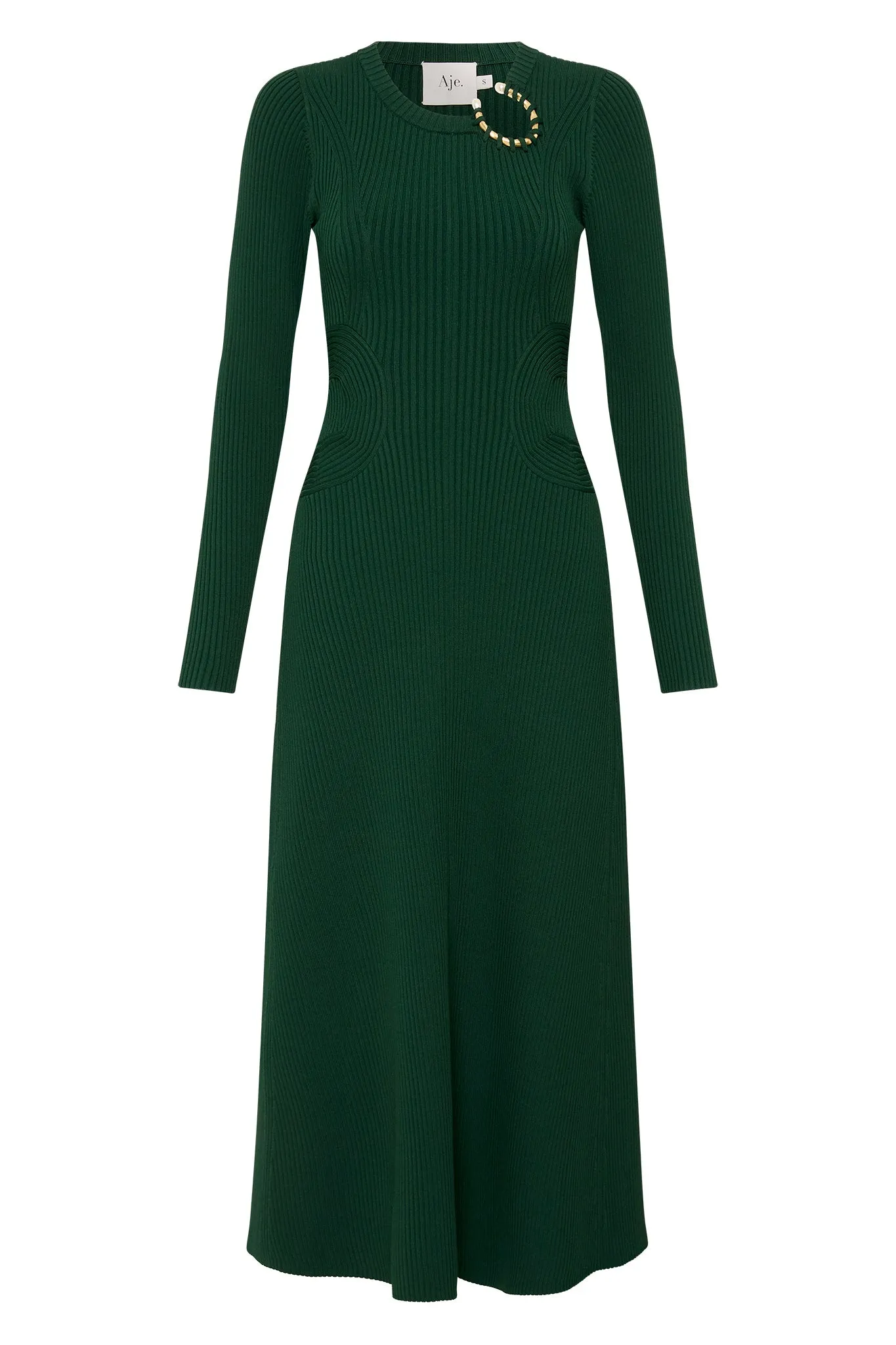 --Crescent Knit Midi Dress-