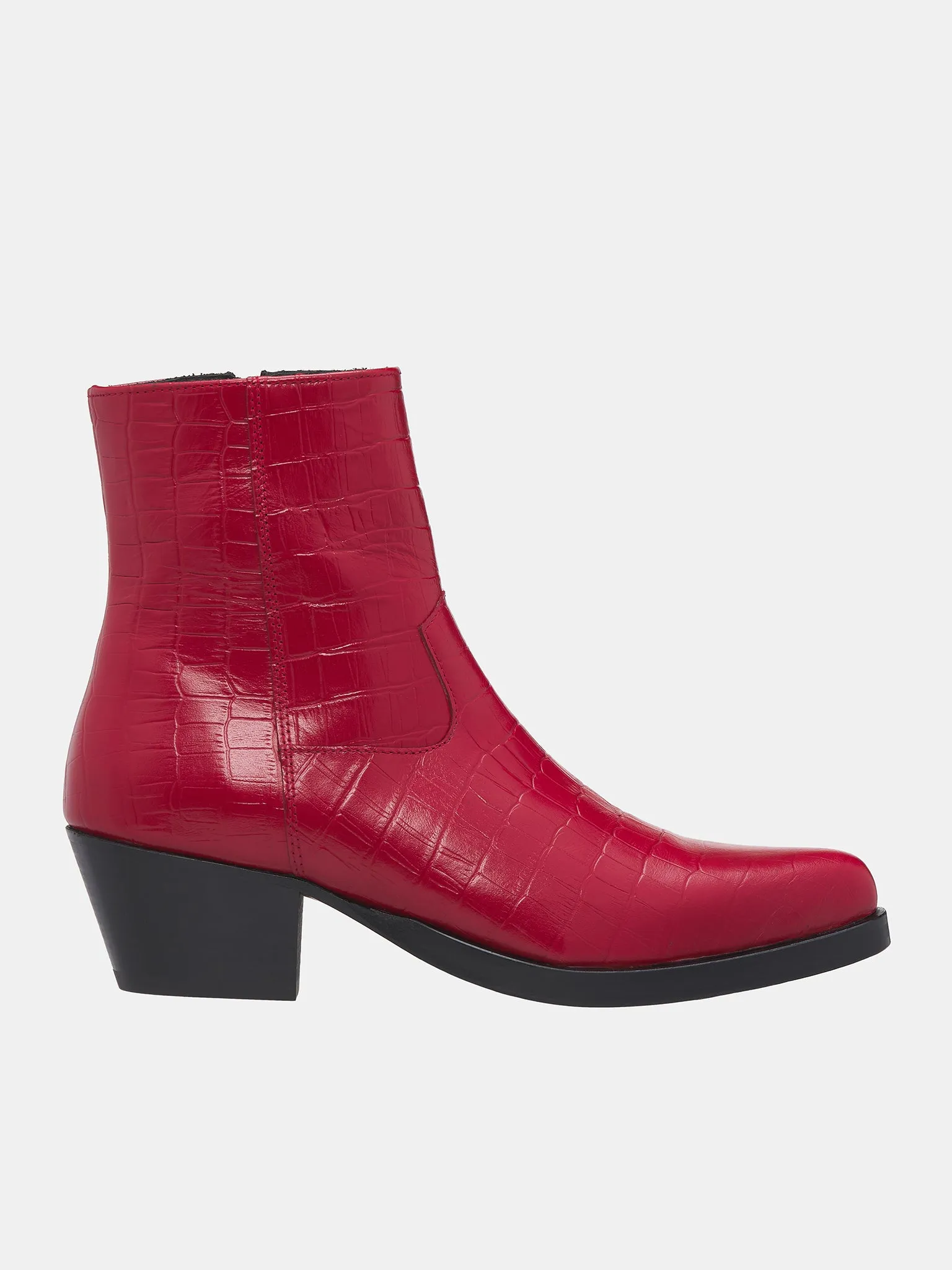 Crocodile Western Boots (FT01H-LE34-RED-CROCODILE)