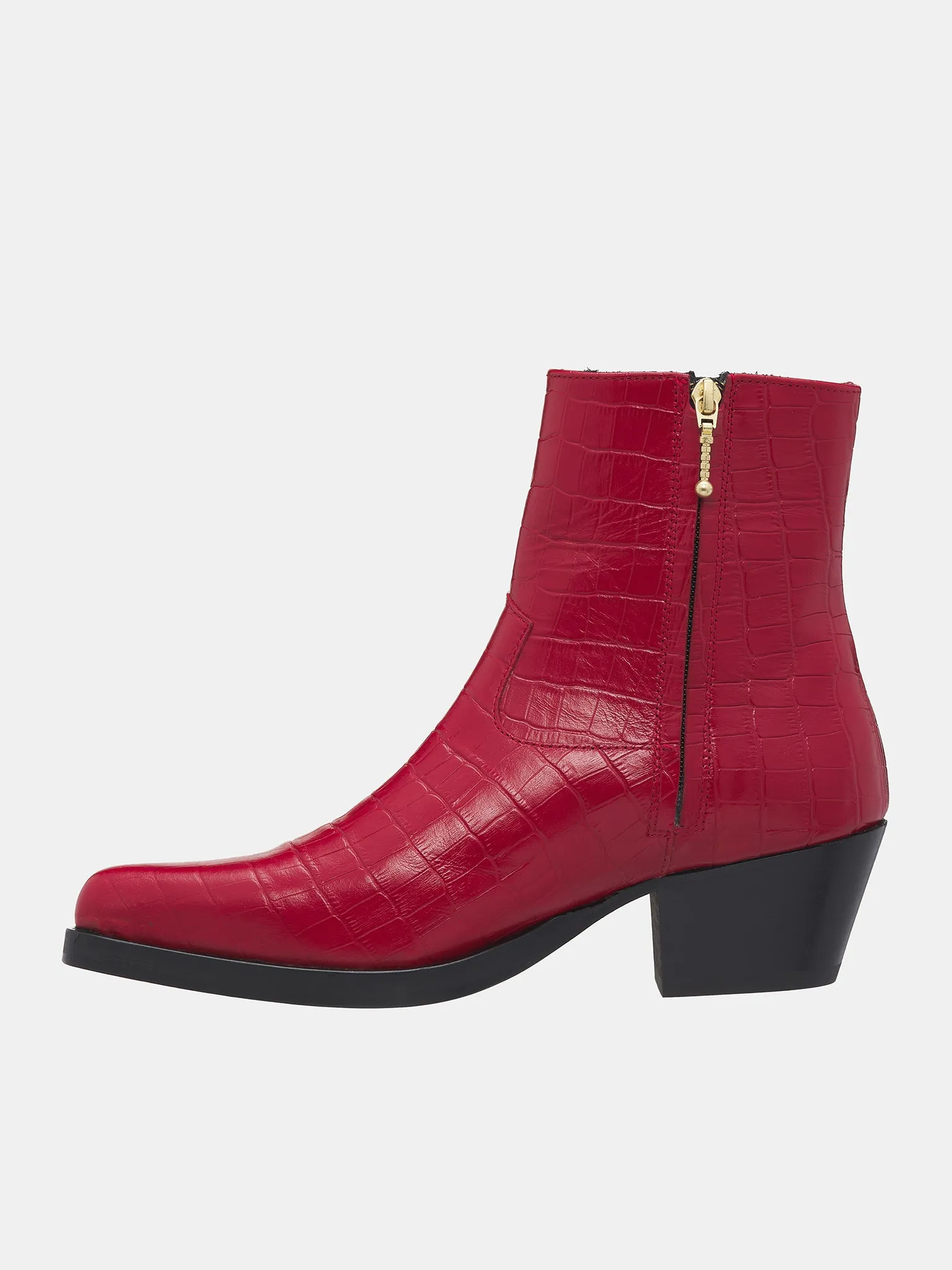 Crocodile Western Boots (FT01H-LE34-RED-CROCODILE)