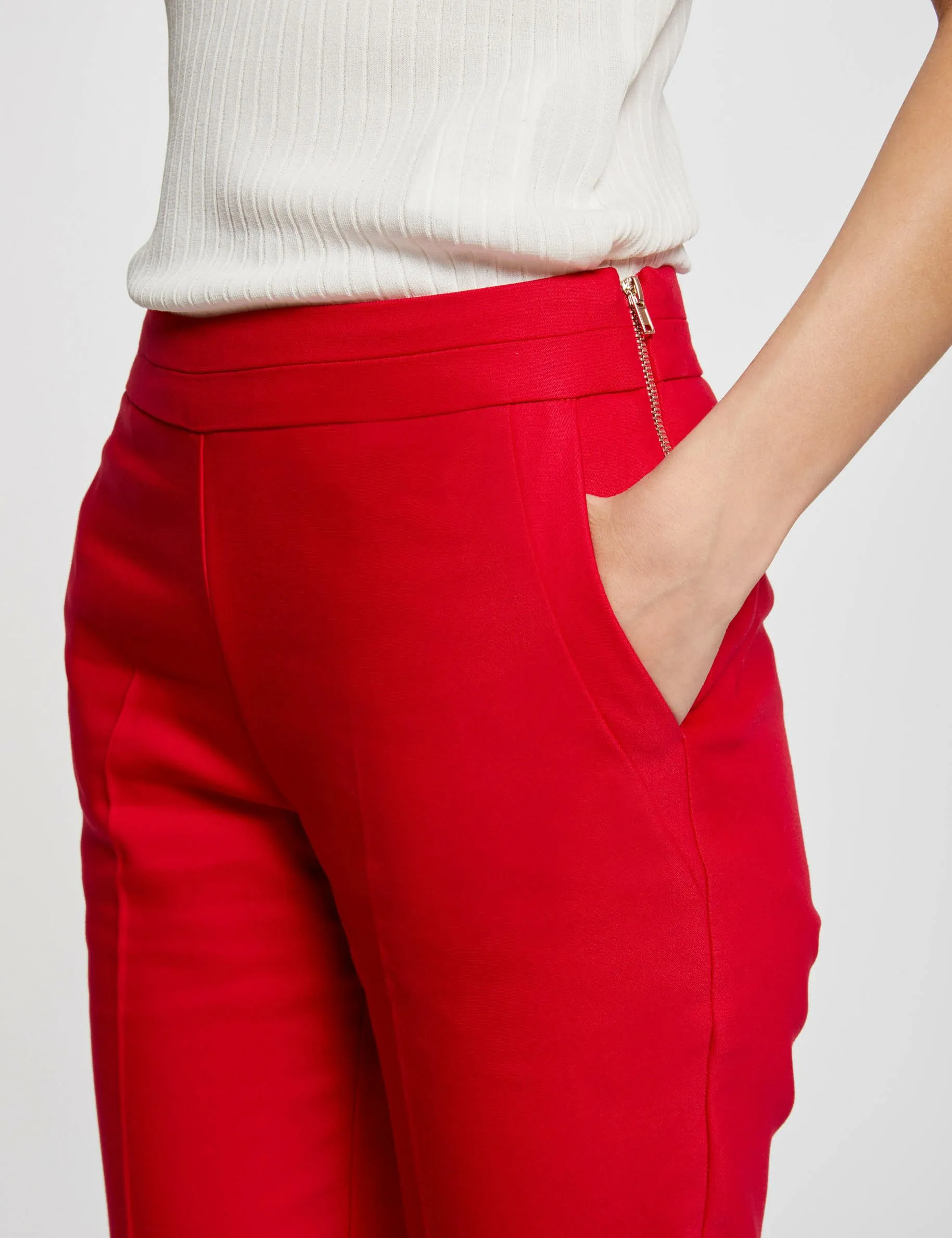 Cropped cigarette trousers raspberry women