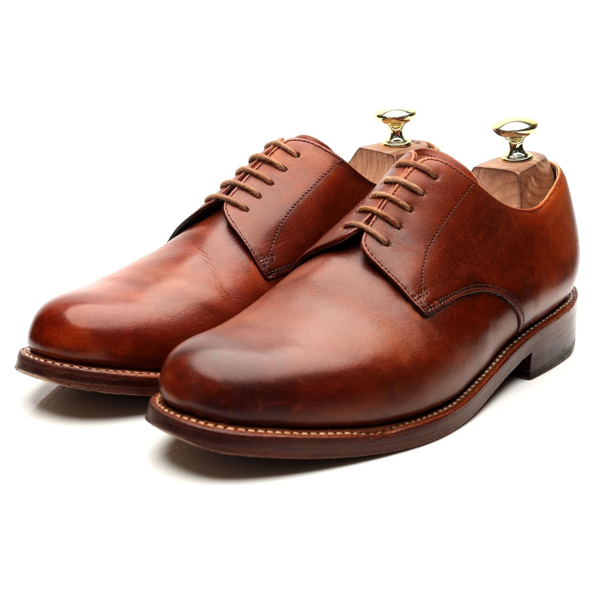 'Curt' Tan Brown Leather Derby UK 7 G