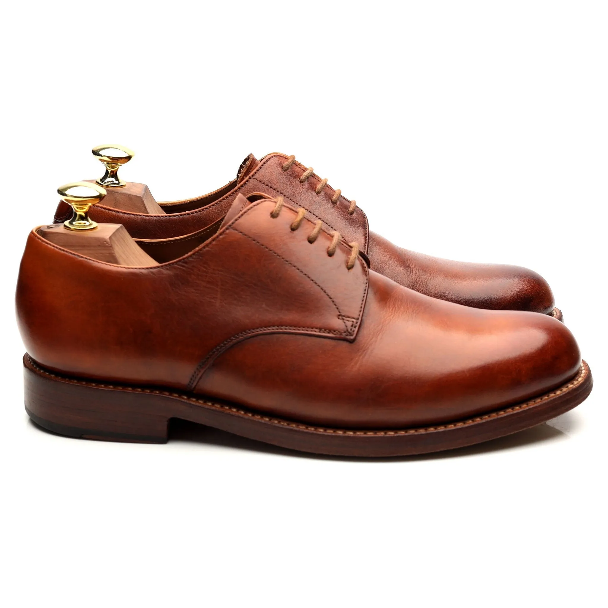 'Curt' Tan Brown Leather Derby UK 7 G