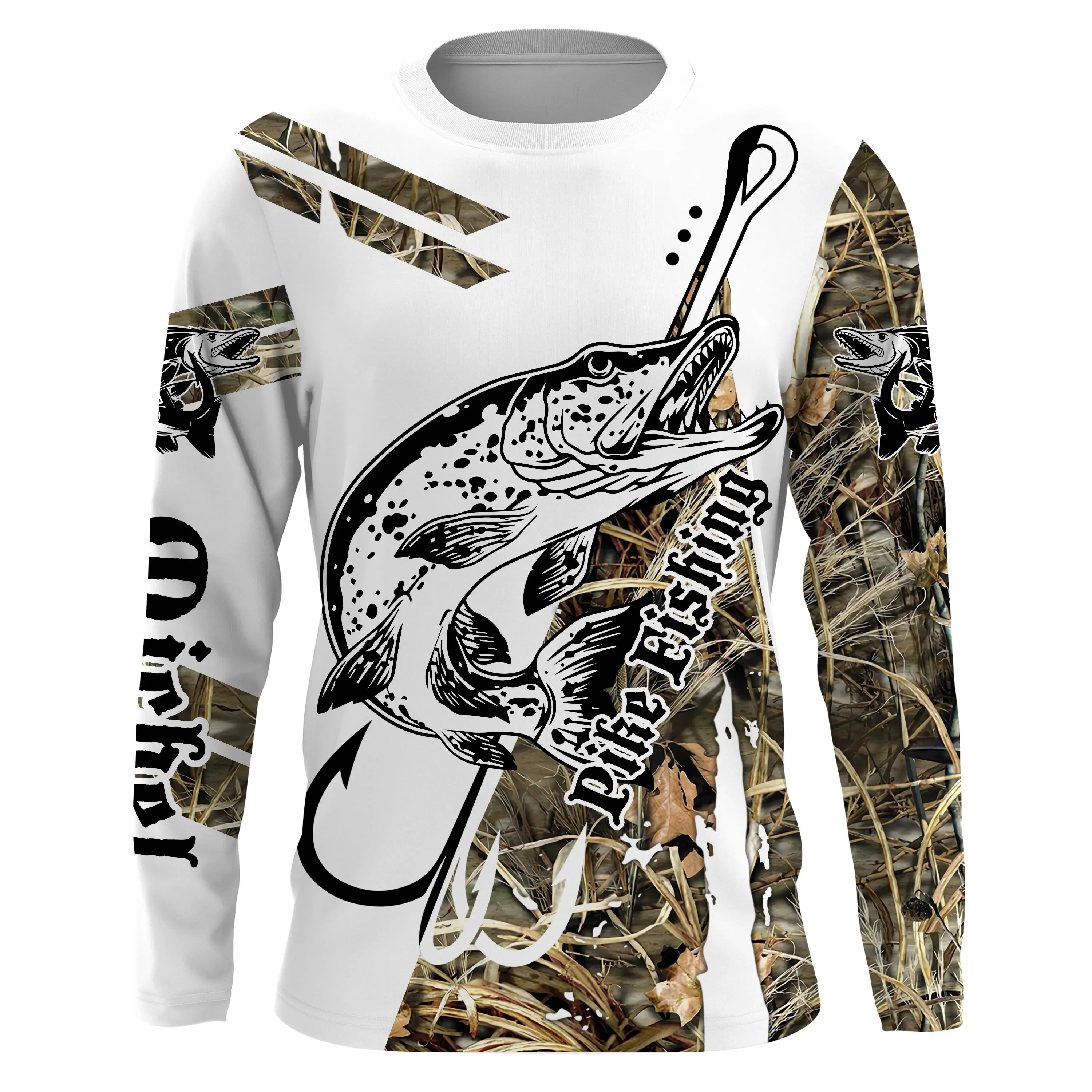 Custom Camo Pike Fishing T-shirt, Unique Fisherman Gift - CT28072216