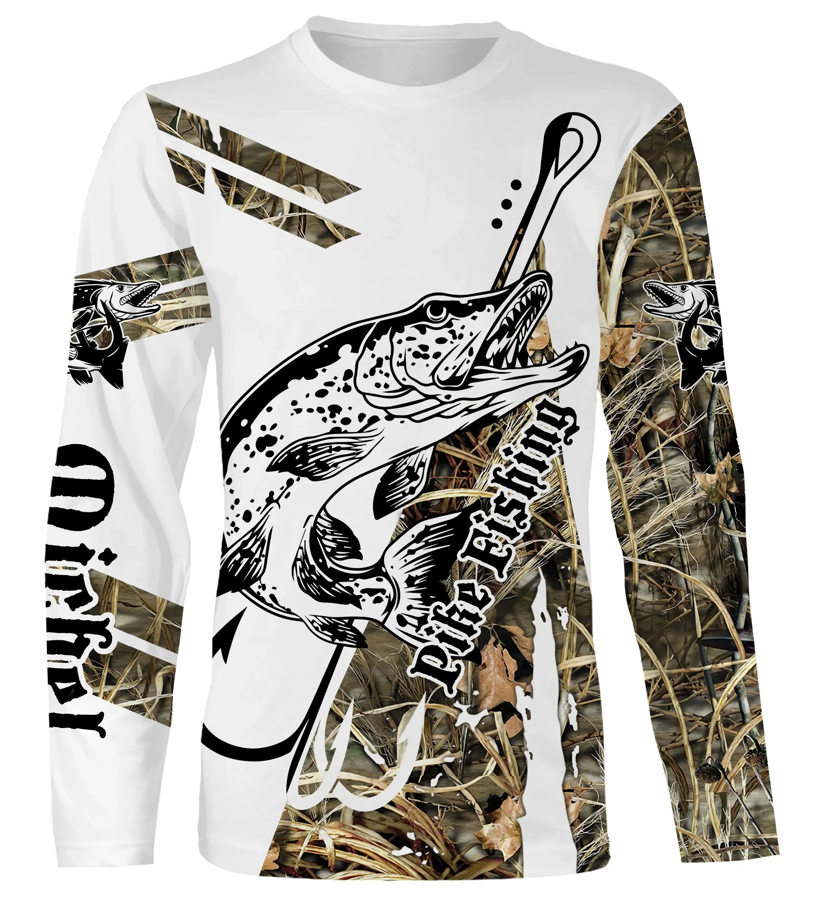 Custom Camo Pike Fishing T-shirt, Unique Fisherman Gift - CT28072216