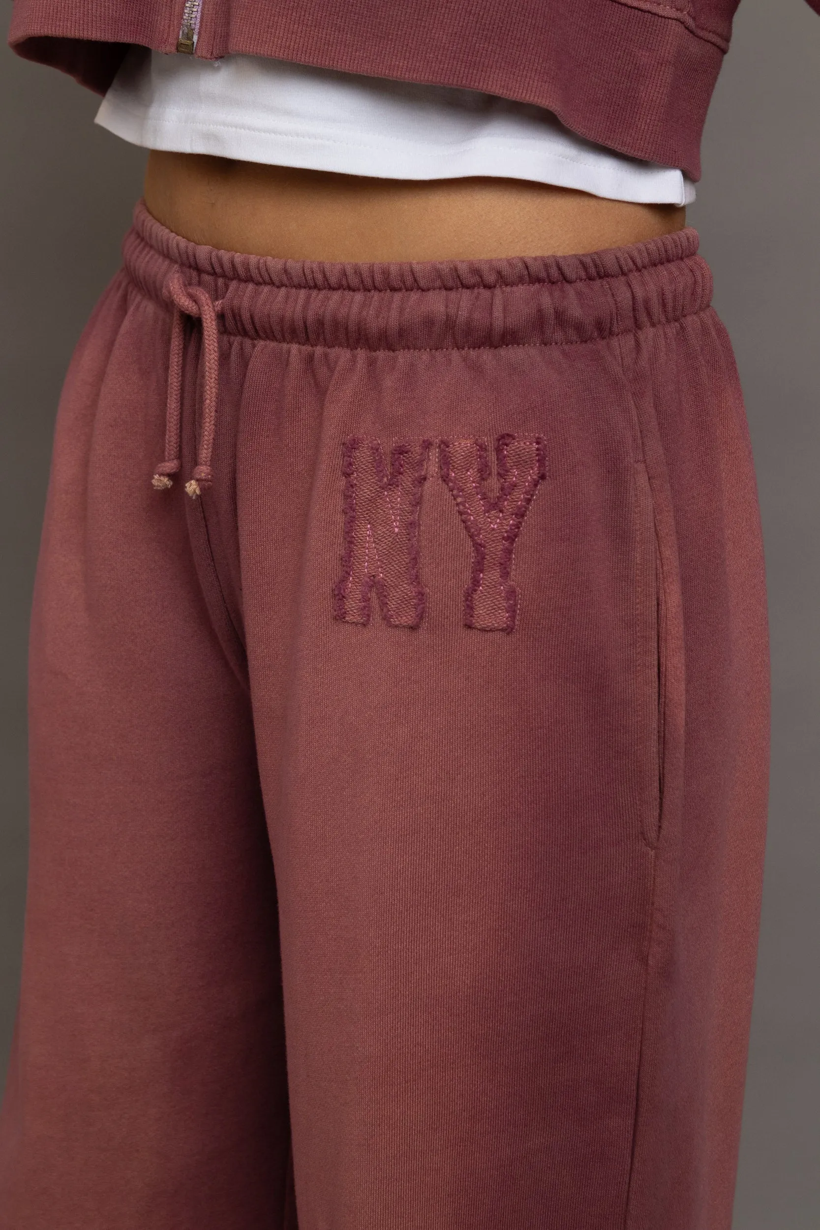 Daisy Street Terry Wide Leg Joggers