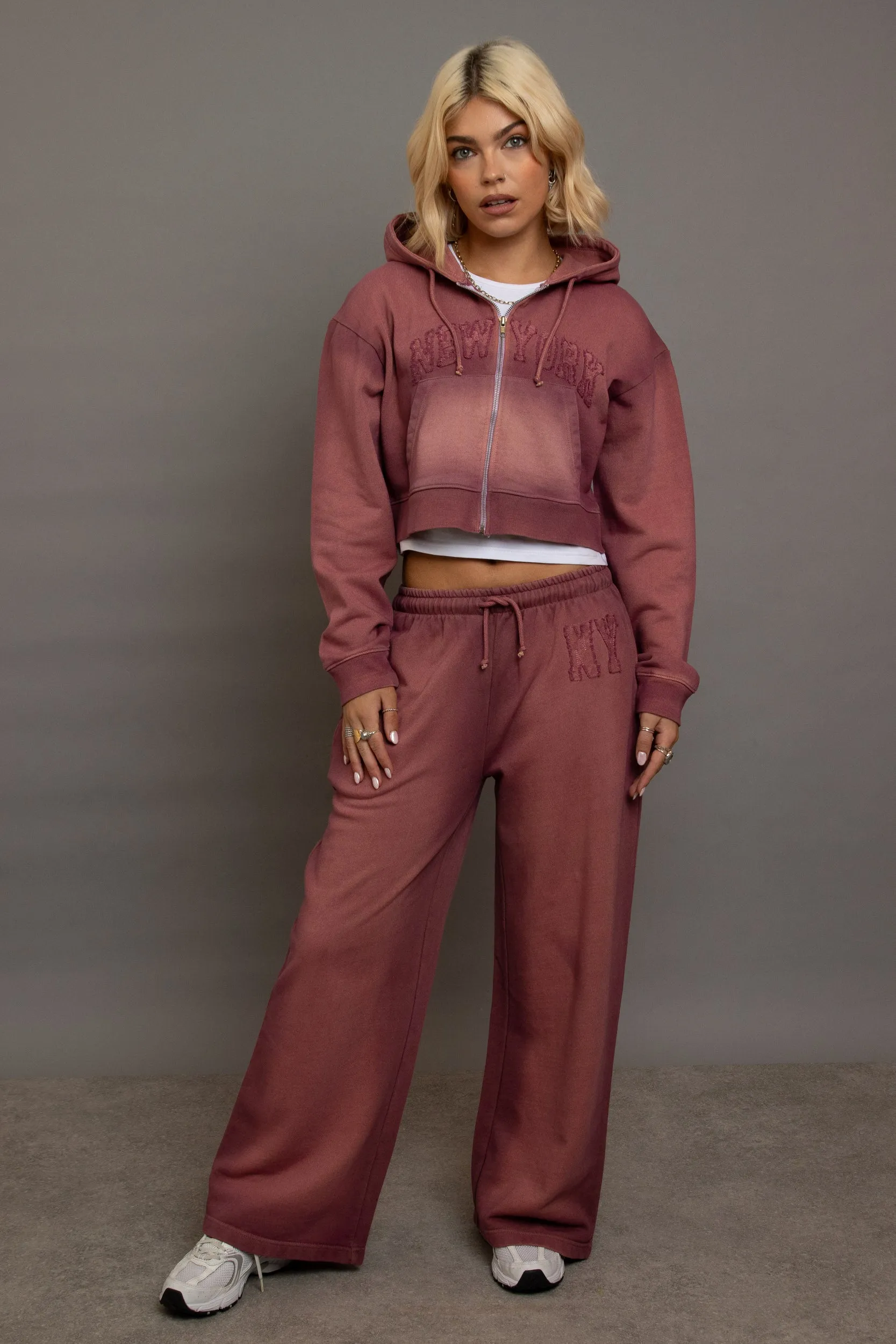 Daisy Street Terry Wide Leg Joggers