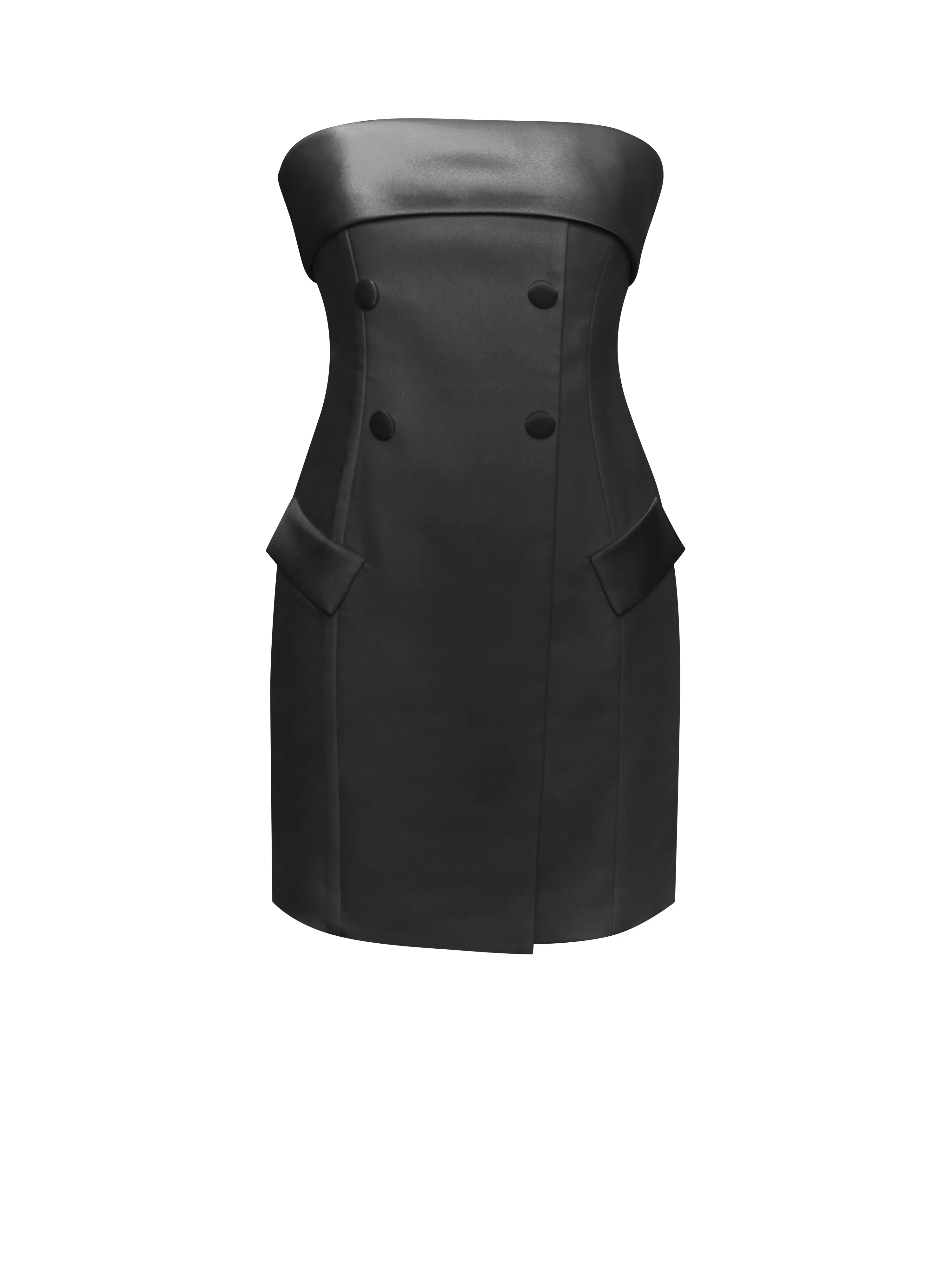 Dalilah Black Double Breast Mini Dress