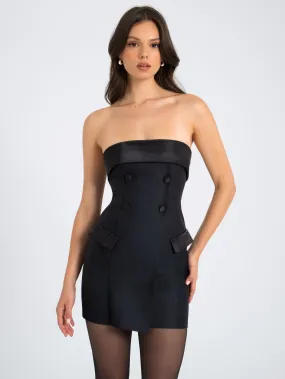 Dalilah Black Double Breast Mini Dress