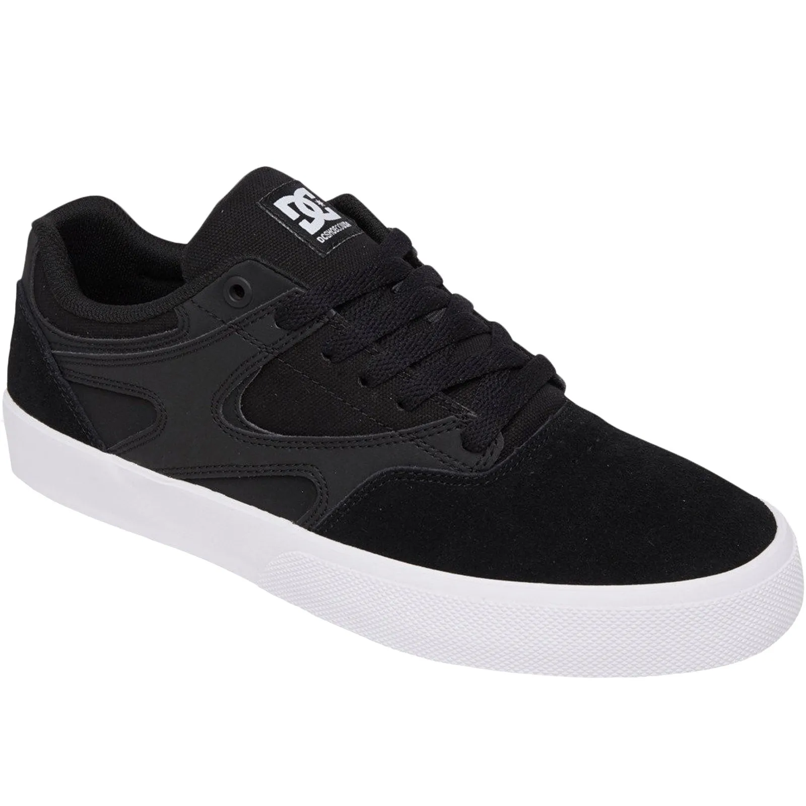 DC Shoes Mens Kalis Low Rise Suede Leather Trainers - Black/White