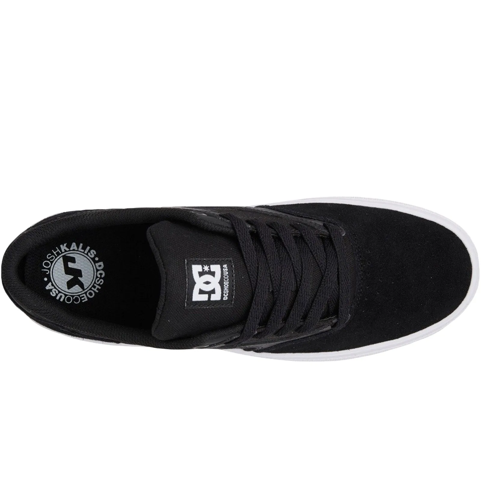 DC Shoes Mens Kalis Low Rise Suede Leather Trainers - Black/White