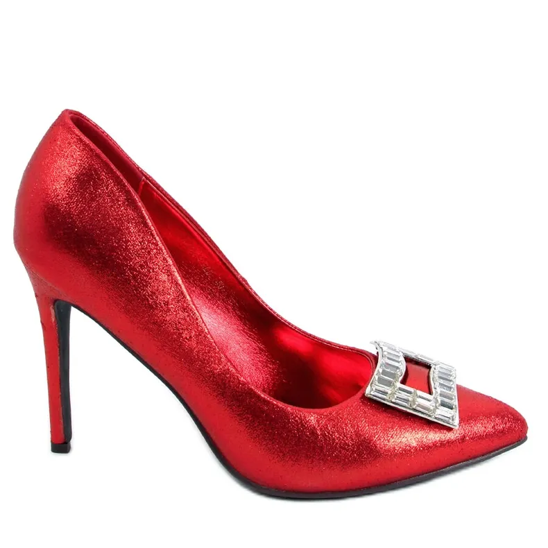 Deborah Red women's embellished heels