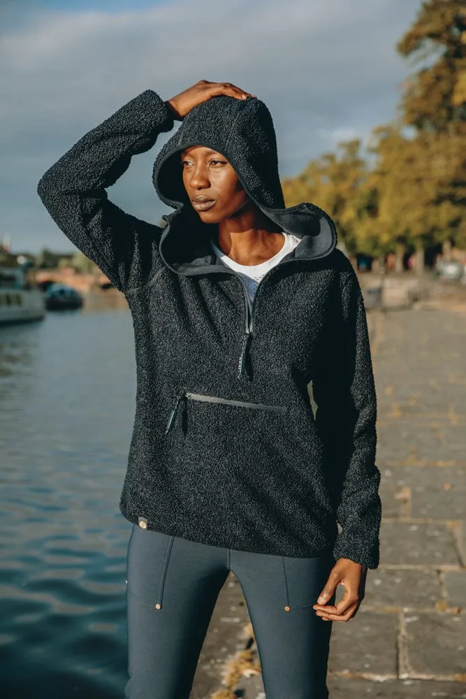 Deep Navy Windproof Fleece Hoodie