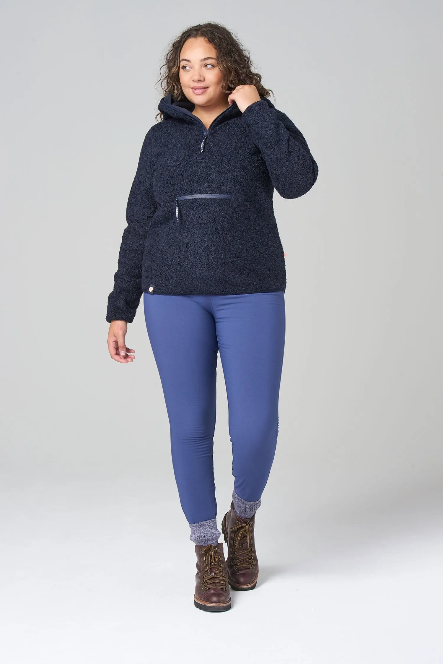 Deep Navy Windproof Fleece Hoodie