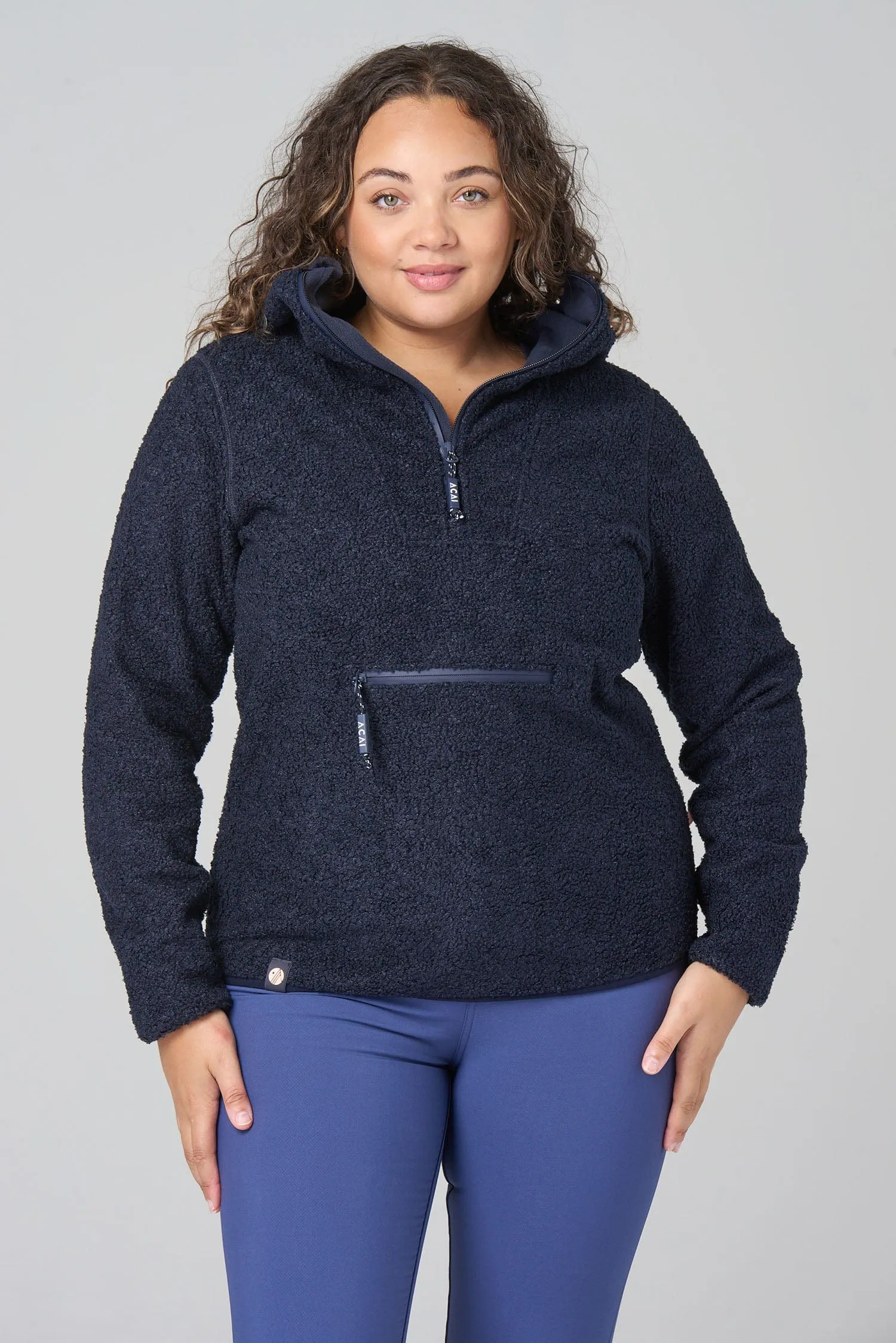 Deep Navy Windproof Fleece Hoodie