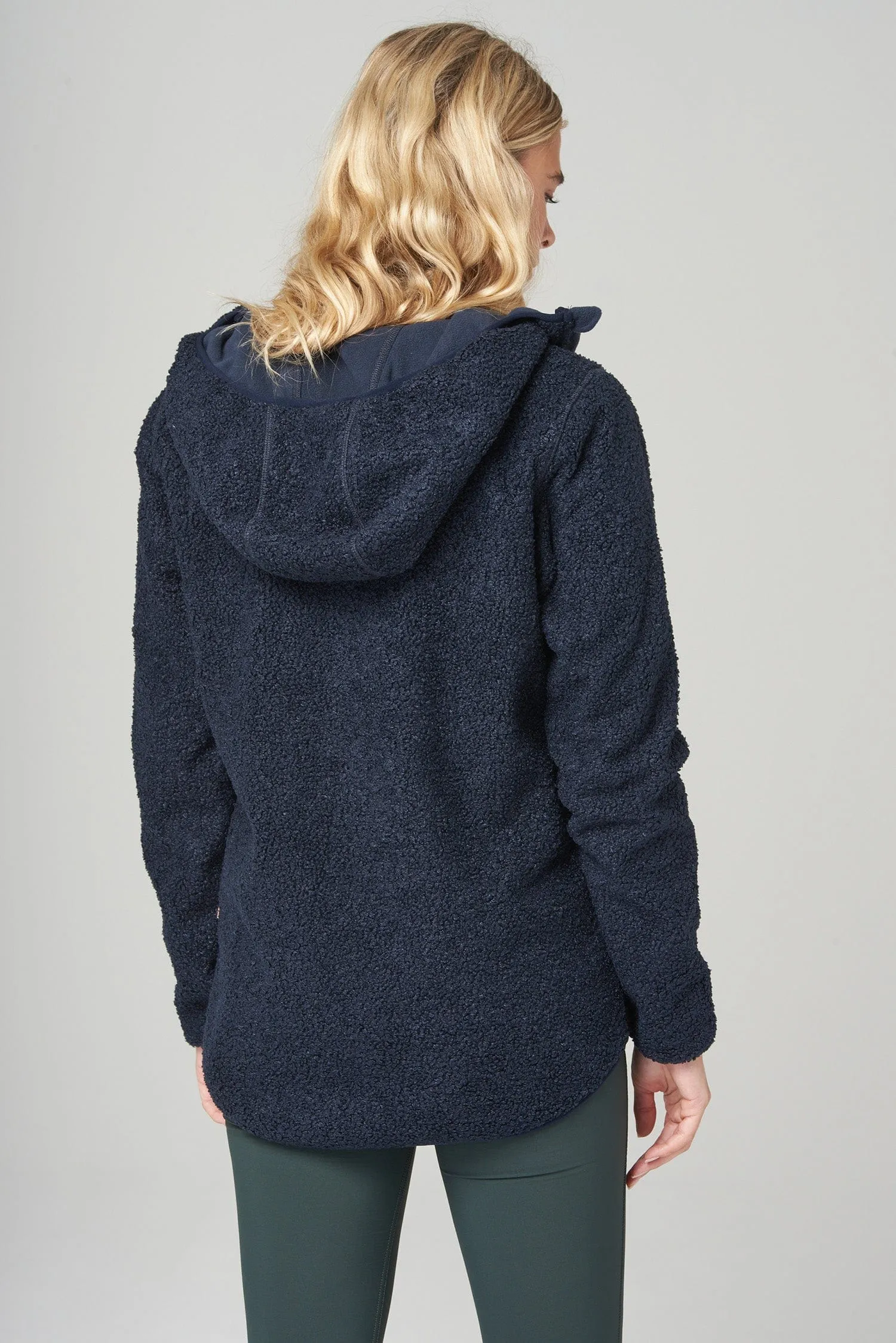 Deep Navy Windproof Fleece Hoodie