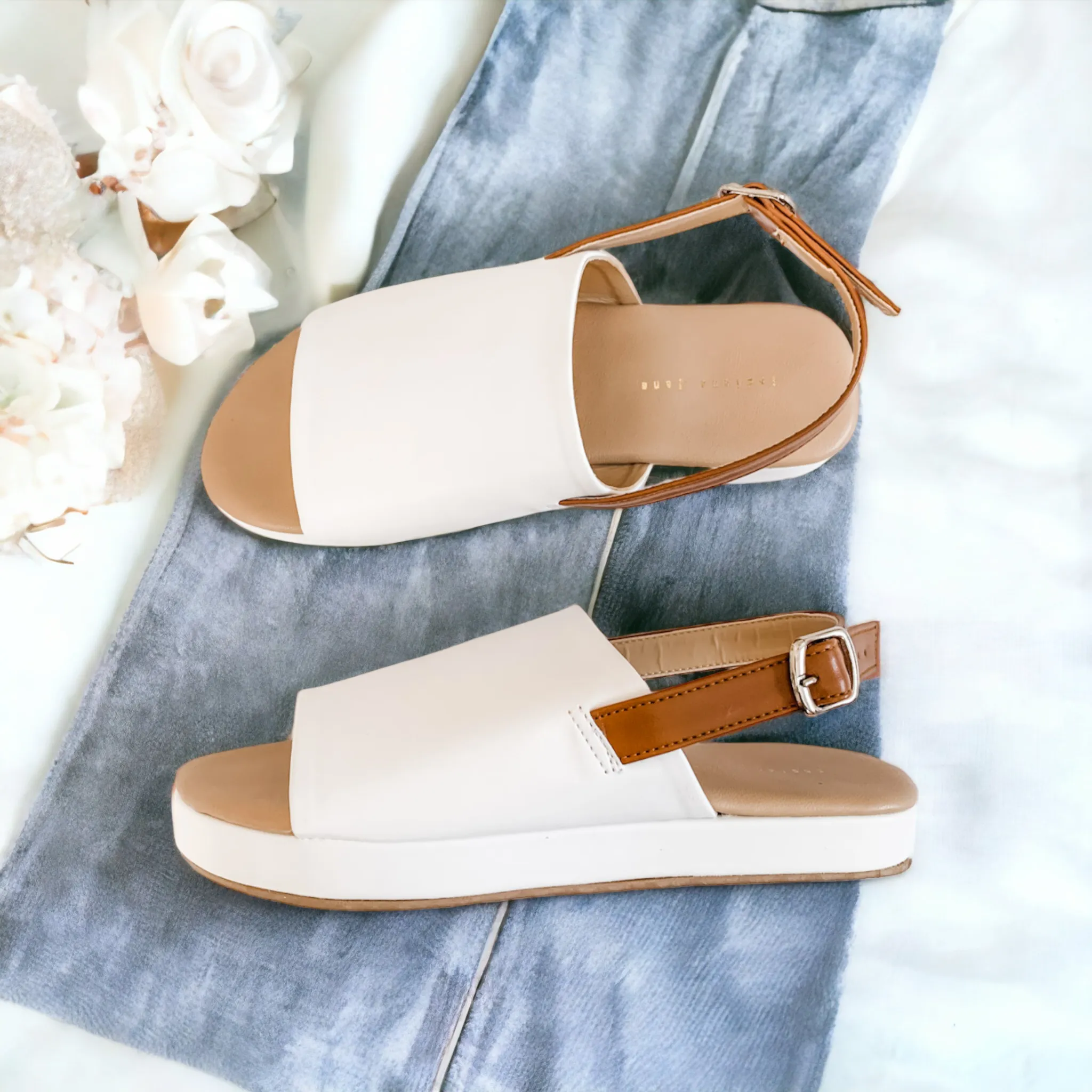 White Platform Sandals DELILAH 1